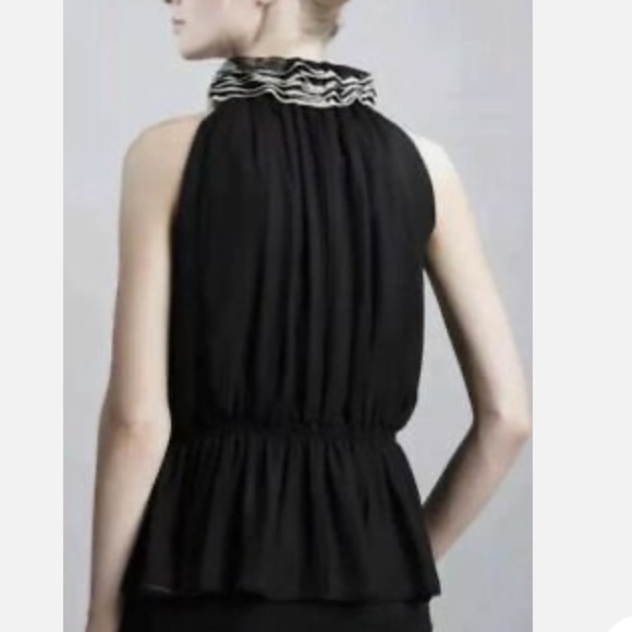 NWOT Robert Rodriguez Neiman Marcus for Target Black Ruffle Top Size M - Picture 2 of 9